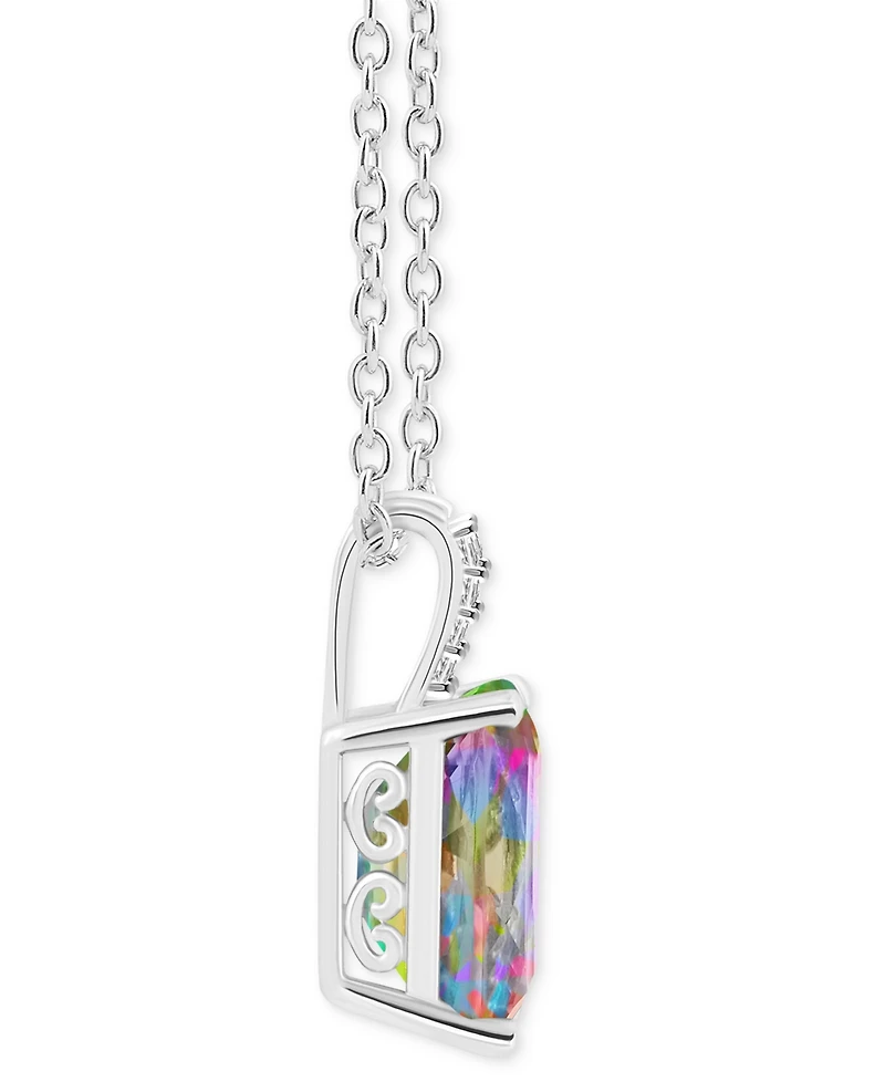 Mystic Topaz (4-1/4 ct. t.w.) & Diamond Accent Emerald-Cut 18" Pendant Necklace Sterling Silver (Also Pink Topaz)