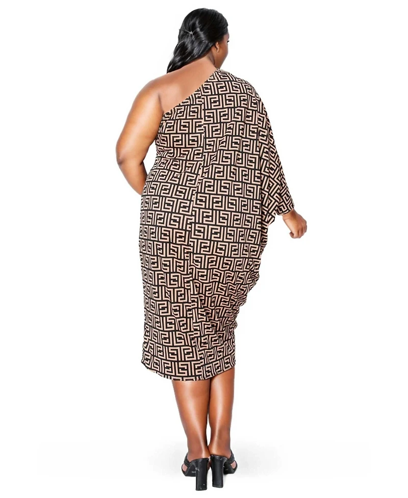 L I V D Plus Persephone Asymmetrical Midi Dress