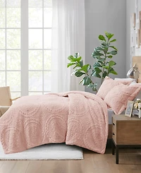 Madison Park Arya Embroidered Medallion Faux Fur 3-Pc. Comforter Set, King/California King