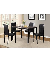 Streamdale Furniture Faux Leather Seat Metal Frame Dining Chairs, Set of 4, Black