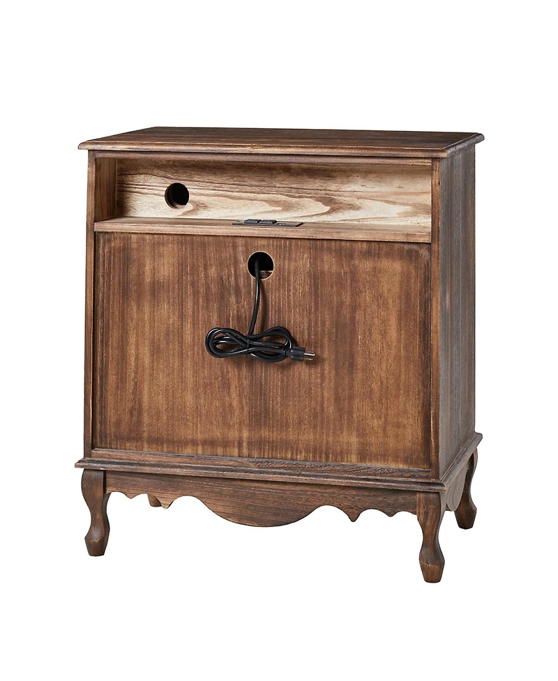 Hulala Home Pallantium Farmhouse 32"Tall Nightstand with Solid Wood Legs