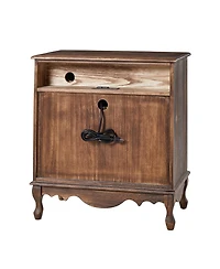 Hulala Home Pallantium Farmhouse 32"Tall Nightstand with Solid Wood Legs