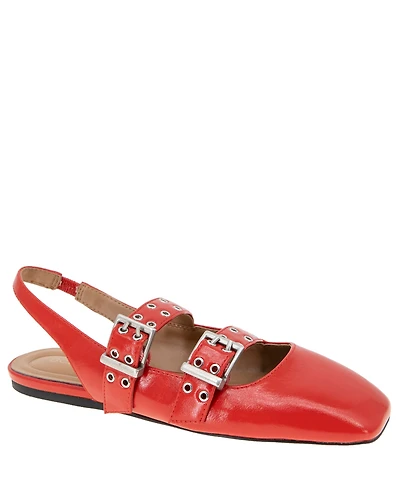 BCBGeneration Women's Hendo Double Buckle Slingback Flats