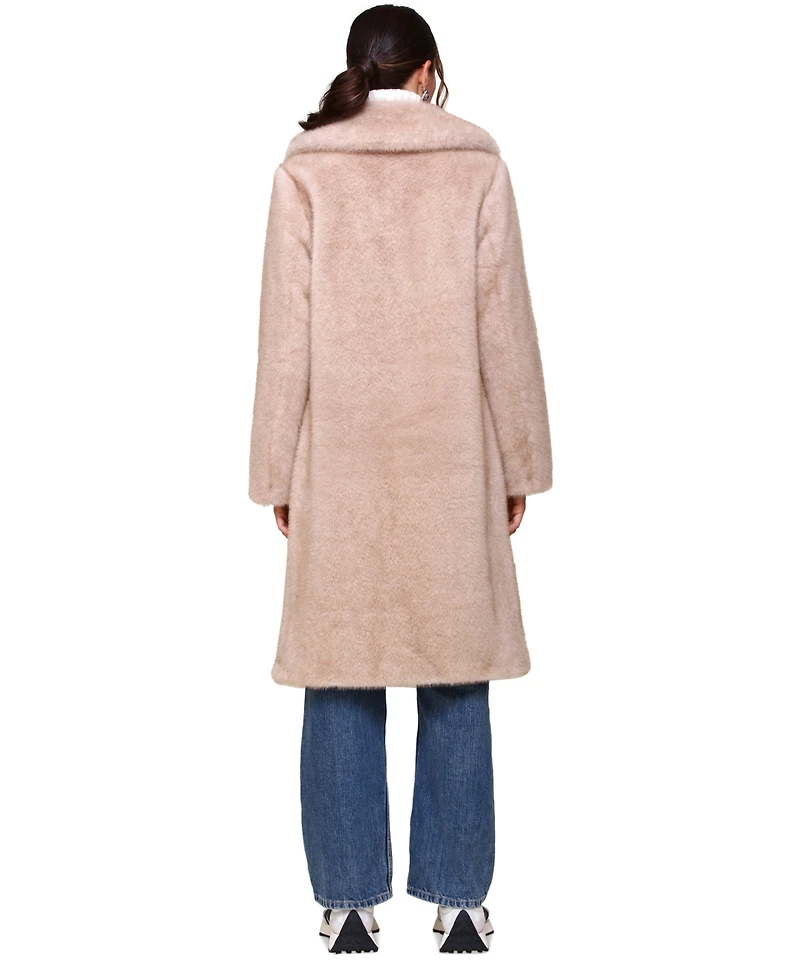 Avec Les Filles Women's Notched-Collar Faux-Fur Coat