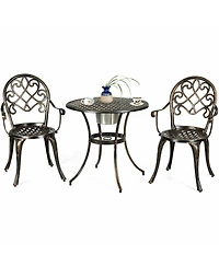Slickblue 3 Pieces Outdoor Set Patio Bistro with Attached Removable Ice Bucket