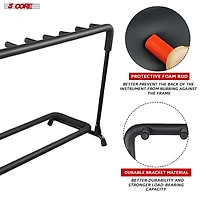 5 Core Guitar Rack 7 Slot Multi Guitars Stands Floor Safe Storage for Electric Acoustic Flying V Guitars
