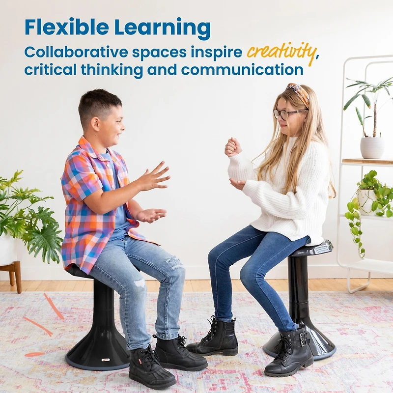 ECR4Kids Ace Active Core Engagement Wobble Stool, 18-Inch Seat Height, Eggplant