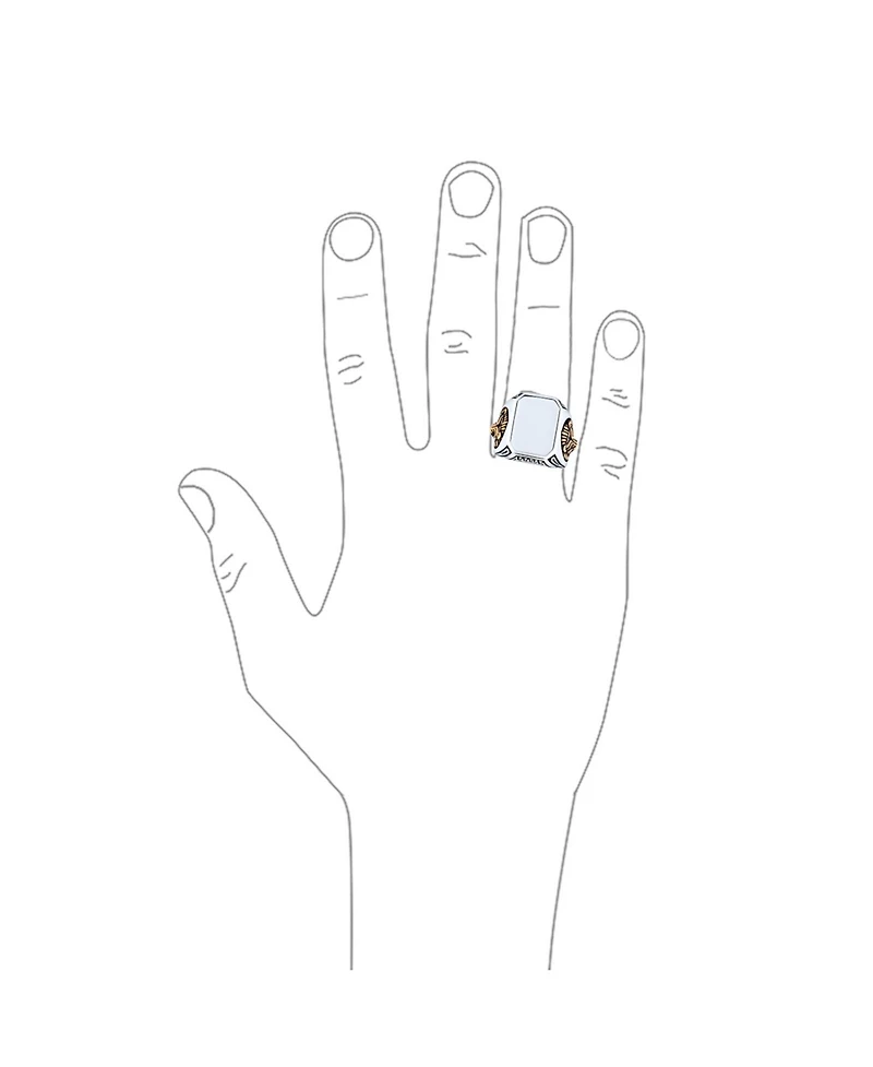 Bling Jewelry Big Statement King Of Jungle Rectangle Signet Accent Lion Ring Solid Oxidized .925 Sterling Silver