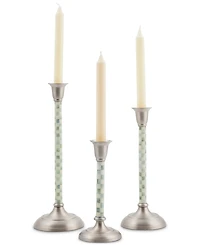 Mackenzie-Childs Sterling Check Large Candlestick