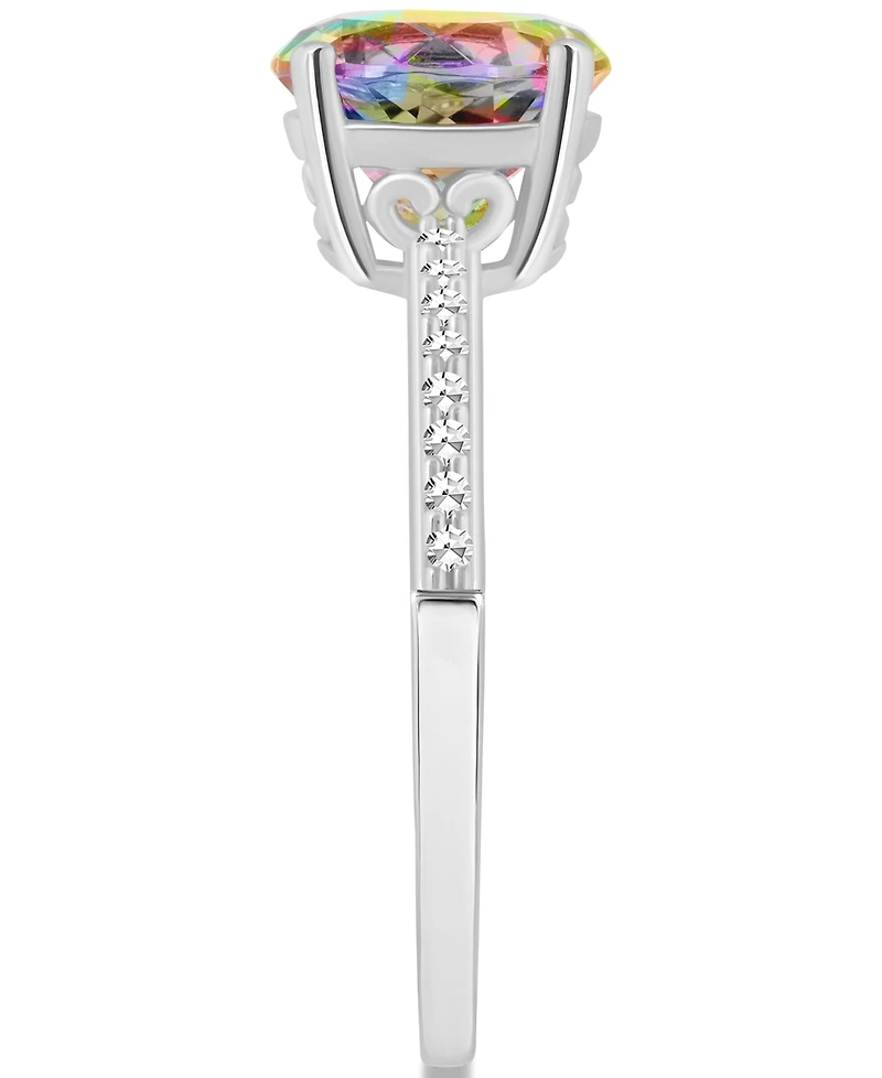 Mystic Topaz (2-3/8 ct. t.w.) & Diamond (1/10 Solitaire Ring Sterling Silver (Also Pink Topaz)