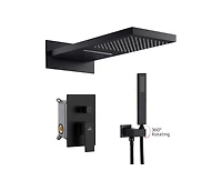 Casainc 22 Inch Luxury Waterfall Shower System Valve Kit with Handheld Spray
