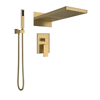 Casainc 22 Inch Luxury Waterfall Shower System Valve Kit with Handheld Spray