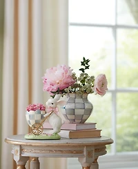 Mackenzie- Childs Sterling Check Enamel Vase