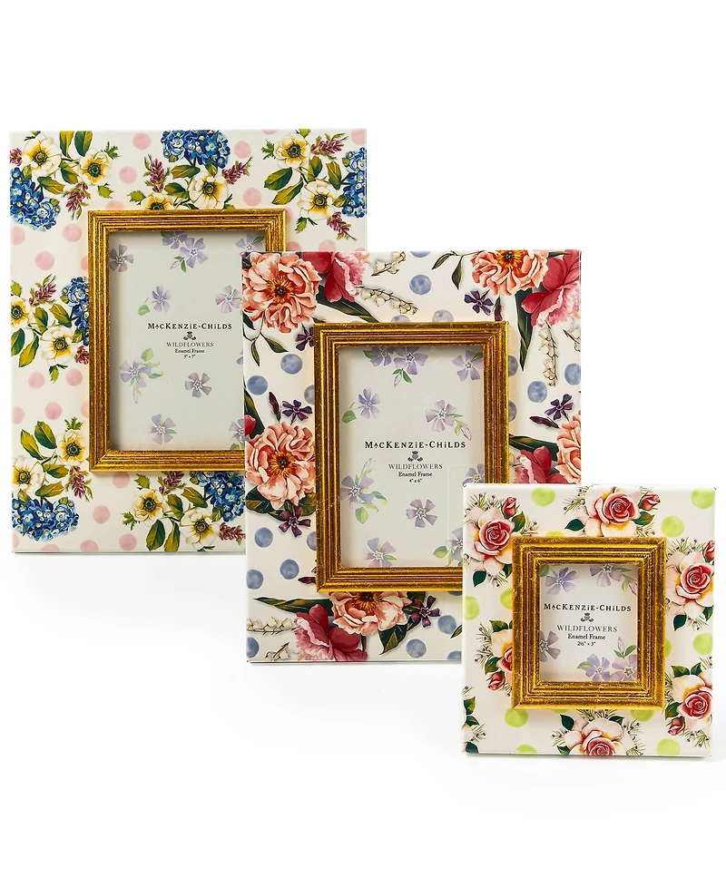 Mackenzie-Childs Wildflowers Green Frame, 2.5" x 3"