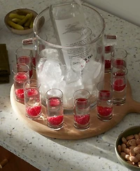 Lsa International Paddle Shot Serving Set Oak Paddle Clear, 3.5oz