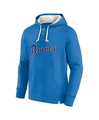 Fanatics Men's Royal Atlanta Braves Plan for Adversity Henley Fleece Pullover Hoodie