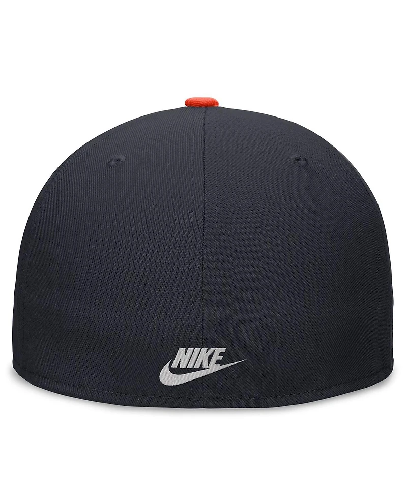 Nike Men's Navy/Orange Houston Astros Rewind Cooperstown True Performance Fitted Hat