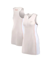 Fanatics Women's Cream Kansas City Chiefs Studio Boost Athletic Half-Zip Dress
