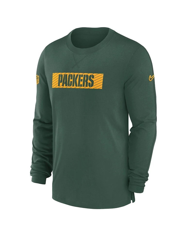 Nike Men's Green Green Bay Packers Sideline Player Performance Long Sleeve T-Shirt