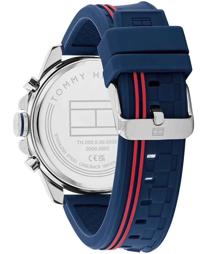 Tommy Hilfiger Men's Quartz Navy Silicone Watch 46mm