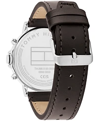 Tommy Hilfiger Men's Dark Brown Leather Watch 44mm