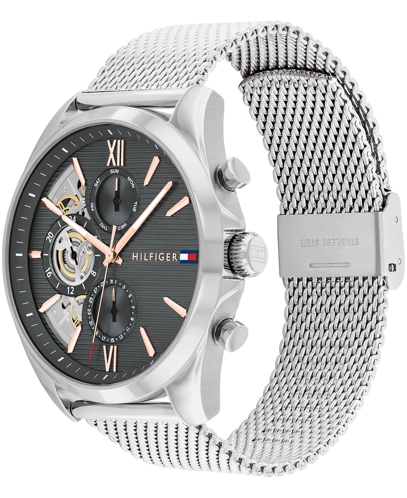 Tommy Hilfiger Men's Multifunction Silver Stainless Steel Watch 43.5mm