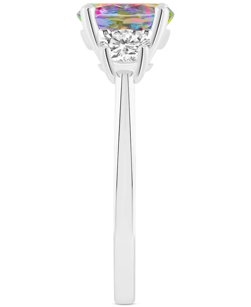 Mystic Topaz (2-3/8 ct. t.w.) & White (5/8 Three Stone Ring Sterling Silver (Also Pink Topaz)