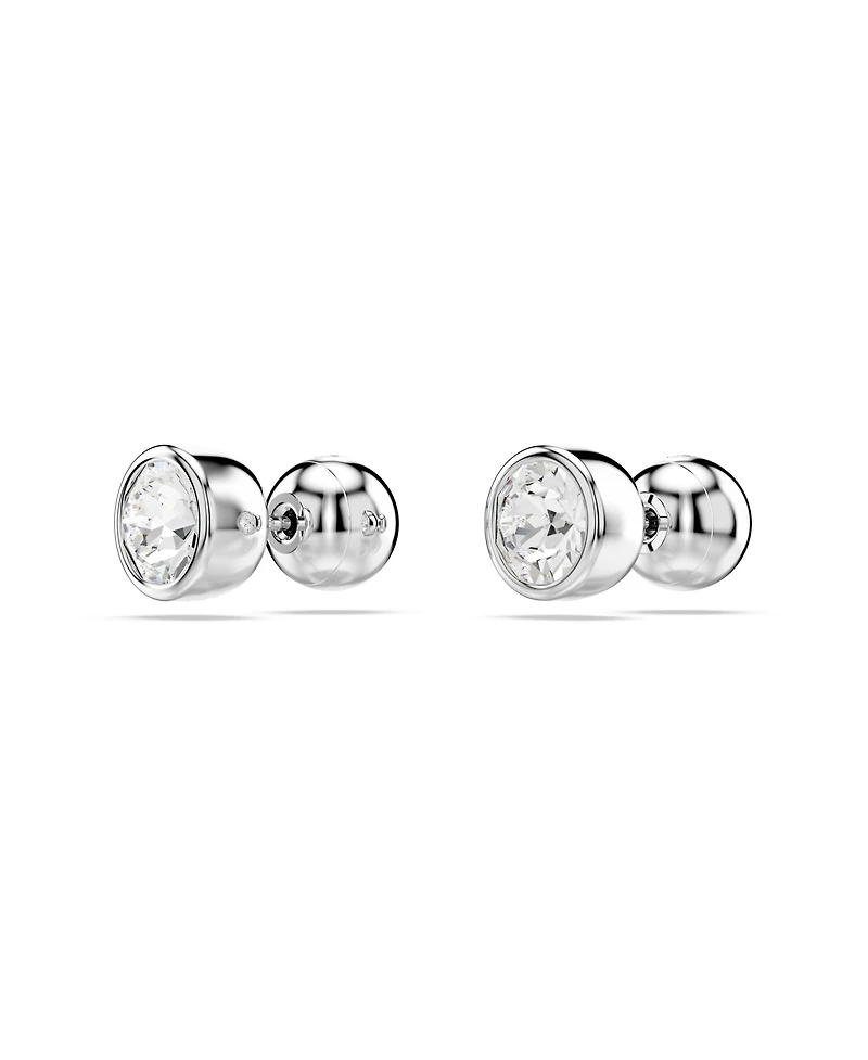 Swarovski Round Cut, White, Rhodium Plated Imber Stud Earrings
