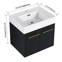 Modern Bathroom Vanity with Unique Resin Sink and Soft-Closing Hinges