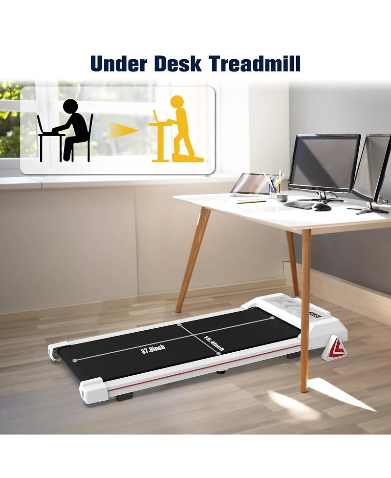 Redliro Walking Pad with Incline Under Desk Treadmill, Portable Compact Installation-Free Treadmills for Home Office with 265lbs Capacity
