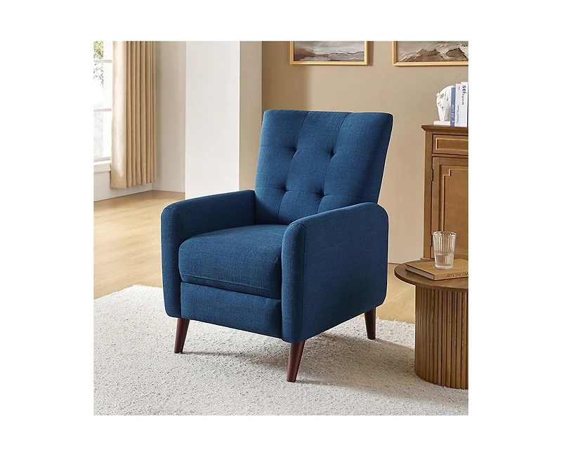 Hulala Home Moreno Modern Manual Recliner with Solid Wooden Legs