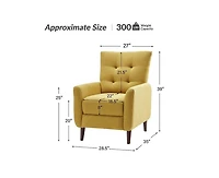 Hulala Home Moreno Modern Manual Recliner with Solid Wooden Legs
