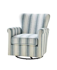 Transitional Swivel Chair with Roll Armrest