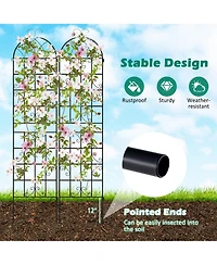 2 Pack 87" x 20" Metal Garden Trellis Decorative Outdoor for Climbing Plants