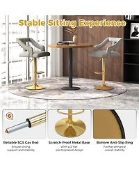 Set of 2 Swivel Bar Stool with Footrest