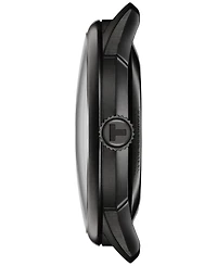 Tissot Men's Swiss Automatic Chemin Des Tourelles Skeleton Black Leather Strap Watch 40mm