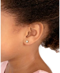 Tiny Blessings Children's 14K Gold 4mm Crystal Birthstone Studs Girls' Screw Back Earrings