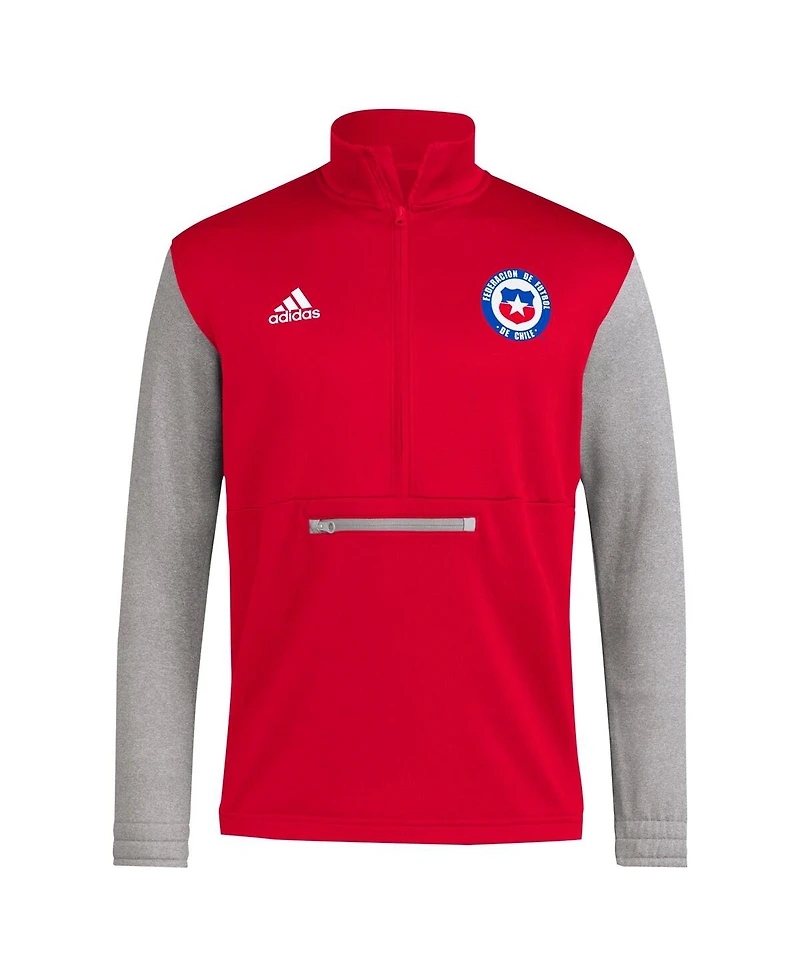 Adidas Men's Red Chile National Team Aeroready Half-Zip Top