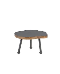 Tree Disc Pedestal Tray Set – Natural Wood Riser Stands for Rustic Centerpiece or Display Decor