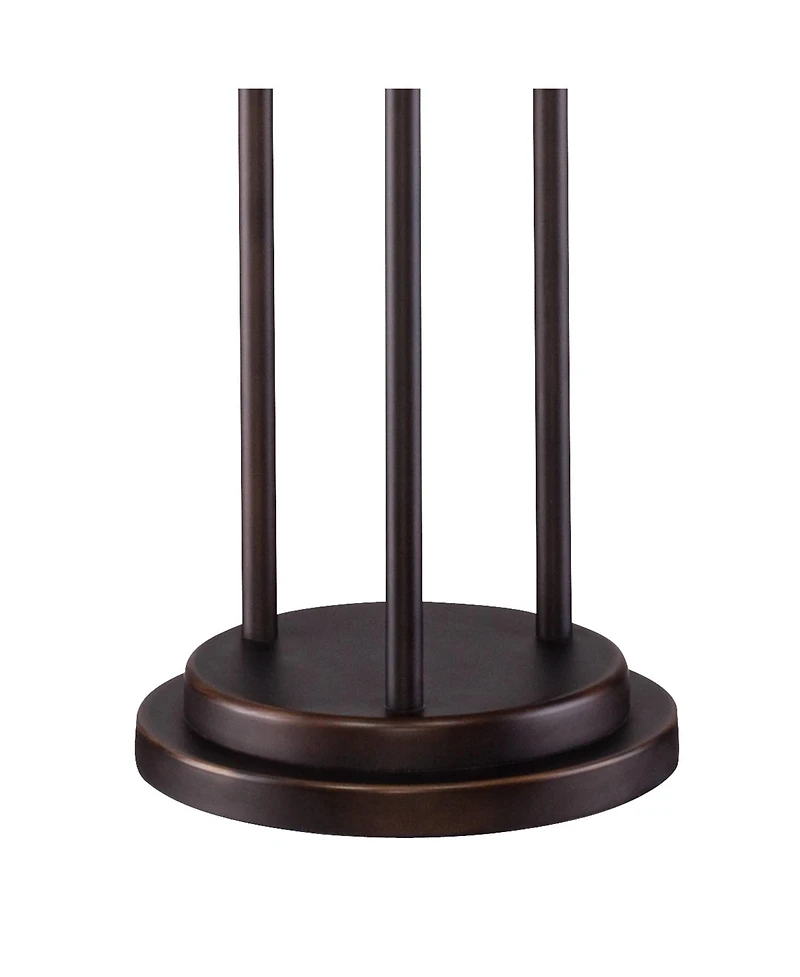 Franklin Iron Works Libby Modern Industrial Tree Floor Lamp 66" Tall Oiled Bronze Metal 3 Light Dimmable Led Amber Seedy Glass for Living Room Be