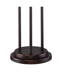 Franklin Iron Works Libby Modern Industrial Tree Floor Lamp 66" Tall Oiled Bronze Metal 3 Light Dimmable Led Amber Seedy Glass for Living Room Be