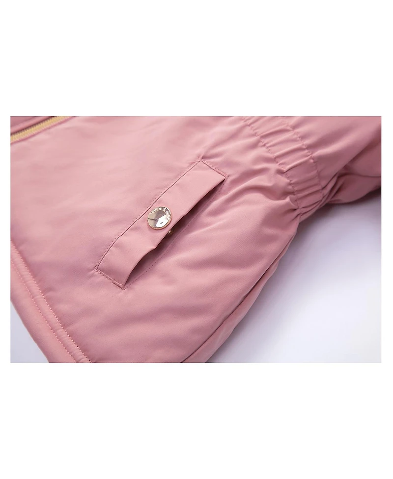 Rokka&Rolla Toddler Girls Puffer Jacket with Sherpa Fleece Lining 2T-4T