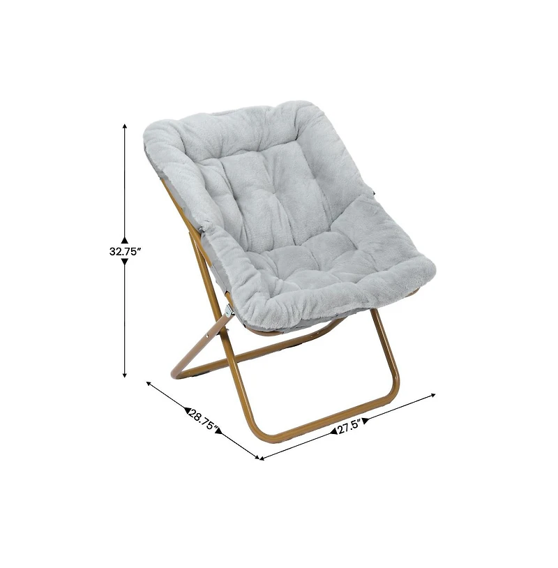 Emma+Oliver Aisling Oversized Folding Saucer Chair For Dorm, Bedroom