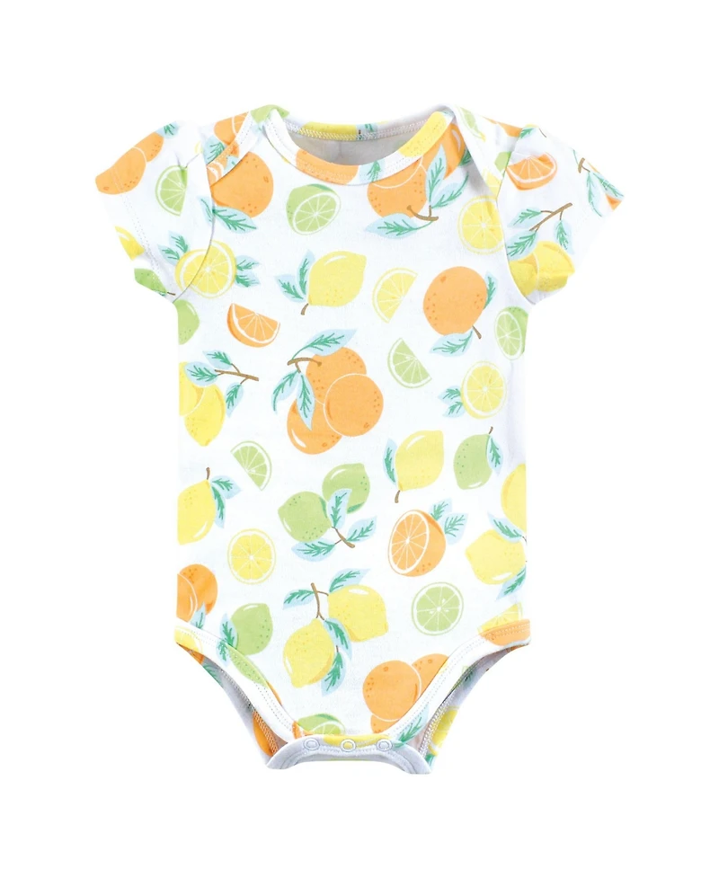 Hudson Baby Girls Essential 5-Piece Cotton Bodysuit Set