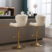 Streamdale Chrome Swivel Bar Stools with Adjustable Lift