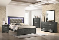 Streamdale Modern Brooklyn Twin Size Led Bed Made With Wood