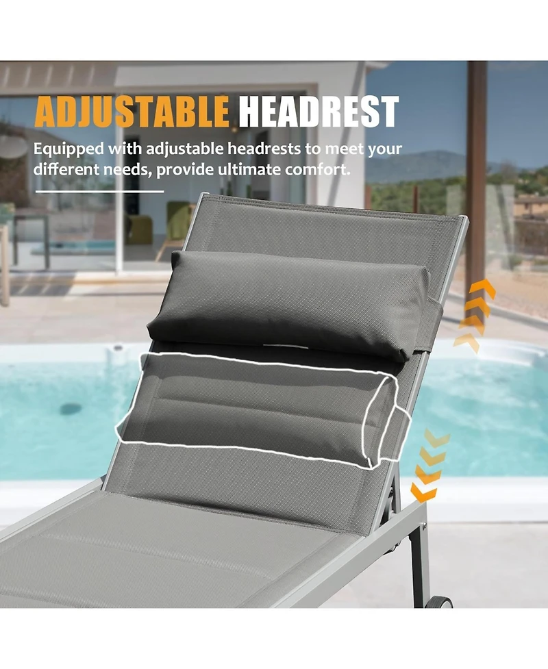 Streamdale Premium Lounge Chair Aluminum & Textile, Adjustable, Uv-Resistant