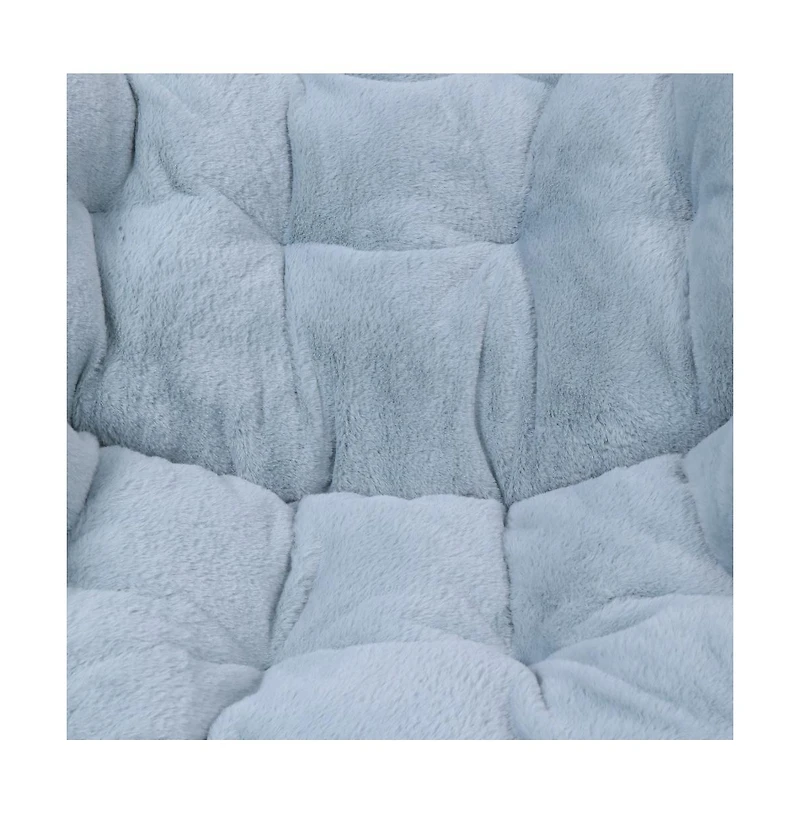 Emma+Oliver Aisling Oversized Folding Saucer Chair And Ottoman For Dorm, Bedroom