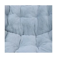 Emma+Oliver Aisling Oversized Folding Saucer Chair And Ottoman For Dorm, Bedroom