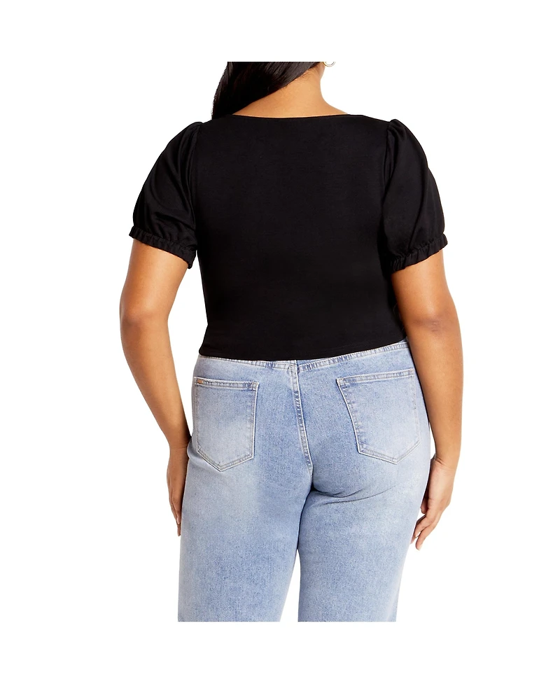 City Chic Women's Corset Puff Top